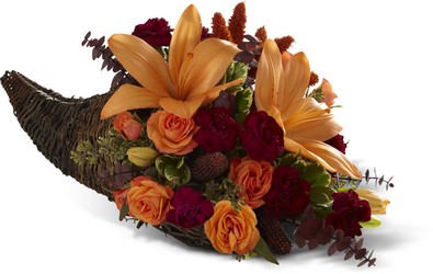 Harvest Home Cornucopia from Martinsville Florist, flower shop in Martinsville, NJ